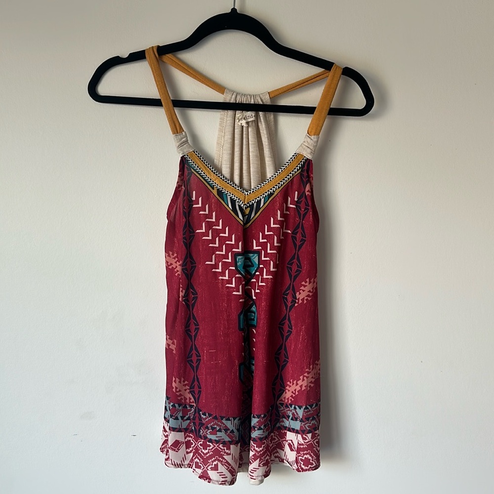 Rewind Womens S SMALL Tank Top V Neck Red Arrows Summer Spring Wear